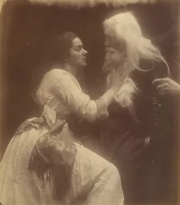 Prints of Vivien and Merlin, September 1874. A photographic illustration to Alfred Tennysons Idylls of the King ; a series of narrative poems based on the legends of King Arthur D Prints: Vivien and Merlin Print, 1874: A Photographic Illustration of Tennysons Idylls