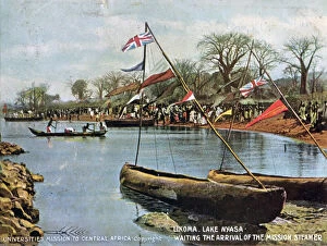 Waiting the Arrival of the Mission Steamer, Likoma, Lake Nyasa, Africa, 1904
