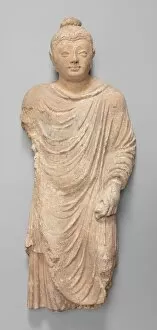 Walking Buddha, Kushan period, 3rd/4th century. Creator: Unknown