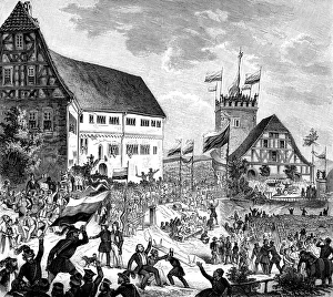 The Wartburg festival on 12 Juny 1848, 1848. Artist: Anonymous The Wartburg festival on 12 Juny 1848, 1848. Artist: Anonymous