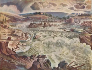 Waterfall, c1900 (1935). Artist: Leander Engstrom Waterfall, c1900 (1935). Artist: Leander Engstrom