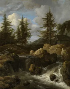 A waterfall in a rocky landscape. Creator: Ruisdael, Jacob Isaacksz, van (1628/29-1682) A waterfall in a rocky landscape. Creator: Ruisdael, Jacob Isaacksz, van (1628/29-1682)