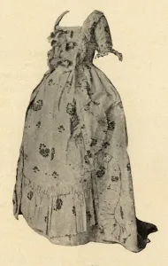 A Watteau sacque, wedding outfit of Mrs. William West, 1752, (1937) Creator: Unknown A Watteau sacque, wedding outfit of Mrs. William West, 1752, (1937) Creator: Unknown