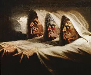Demons Gallery: The Weird Sisters (The Three Witches), ca 1782. Artist: Fussli (Fuseli), Johann Heinrich (1741-1825)