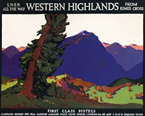 Western Highlands - First Class Hotels - British Poster, c1926. Artist: Andrew Johnson Western Highlands - First Class Hotels - British Poster, c1926. Artist: Andrew Johnson