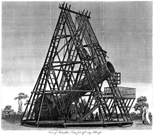 William Herschels reflecting telescope with focal length of 40 feet, Slough, England, 1809 William Herschels reflecting telescope with focal length of 40 feet, Slough, England, 1809