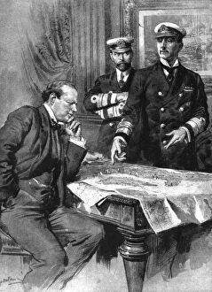 Winston Churchill, Charles Madden and Sir John Jellicoe, First World War, 1914
