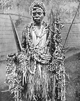 A witch-doctor, Uganda, Africa, 1936.Artist: Wide World Photos A witch-doctor, Uganda, Africa, 1936.Artist: Wide World Photos