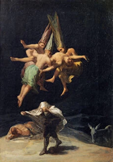 Demons Gallery: Witches in Flight (Vuelo de Brujas), 1797-1798. Artist: Goya, Francisco, de (1746-1828)