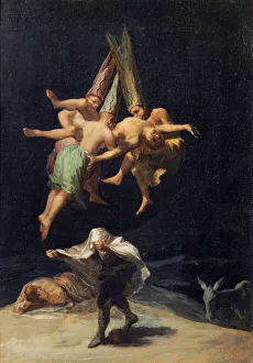 Witches in Flight (Vuelo de Brujas), 1797-1798. Artist: Goya, Francisco, de (1746-1828) Witches in Flight (Vuelo de Brujas), 1797-1798. Artist: Goya, Francisco, de (1746-1828)