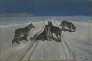 Russian Winter Gallery: Wolves. Artist: Stepanov, Alexei Stepanovich (1858-1923)