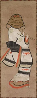 Woman as an Itinerant Monk: Onna Komuso (Otsu-e), late 1600s-early 1700s. Creator: Unknown Woman as an Itinerant Monk: Onna Komuso (Otsu-e), late 1600s-early 1700s. Creator: Unknown