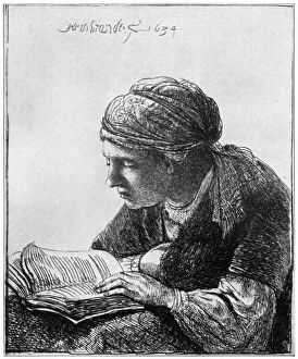Images Dated 20th May 2006: Woman Reading, 1634, (1912).Artist: Rembrandt Harmensz van Rijn