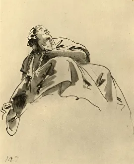 Woman sitting, seen obliquely from below, mid 18th century, (1928) Woman sitting, seen obliquely from below, mid 18th century, (1928)