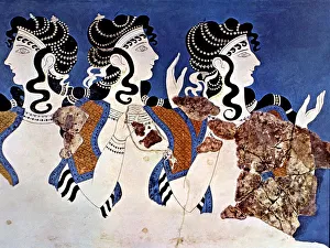 Women in Blue, fresco in the Palace of Knossos Women in Blue, fresco in the Palace of Knossos