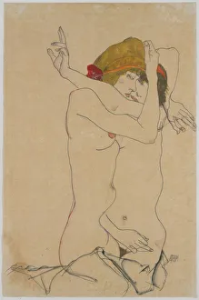 Two Women Embracing , 1913. Creator: Schiele, Egon (1890-1918) Two Women Embracing , 1913. Creator: Schiele, Egon (1890-1918)