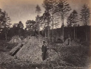 Woodchoppers' Huts in a Virginia Forest. On the Orange & Alexandria Railroad. Wood Su Woodchoppers' Huts in a Virginia Forest. On the Orange & Alexandria Railroad. Wood Su