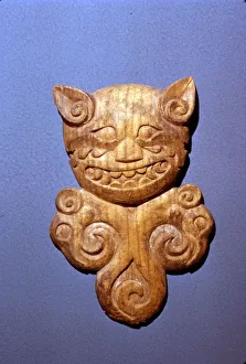 Wooden bridle ornament, Head of Tiger from Altai, 5th century BC-4th century BC Wooden bridle ornament, Head of Tiger from Altai, 5th century BC-4th century BC