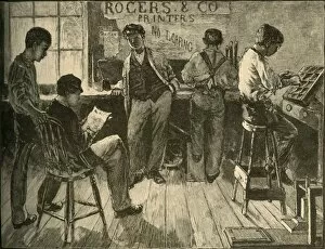 Scribner And Co Gallery: At Work in the Printing-Office, 1881. Creator: Unknown