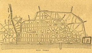 Wrens Plan for Rebuilding London, (1897). Creator: Unknown Wrens Plan for Rebuilding London, (1897). Creator: Unknown