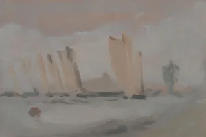 Yacht Racing on the Solent, ca. 1827. Creator: Unknown Yacht Racing on the Solent, ca. 1827. Creator: Unknown