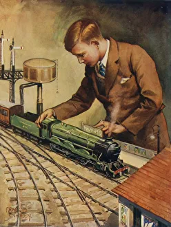 Framed Print : Print of a young engineer, c1930