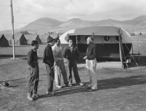 Four young migratory potato pickers... FSA camp, Merrill, Klamath County, Oregon, 1939. Creator: Dorothea Lange Four young migratory potato pickers... FSA camp, Merrill, Klamath County, Oregon, 1939. Creator: Dorothea Lange