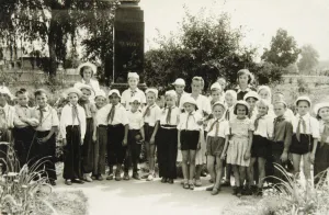 A Young Pioneers unit in Yalta, Crimea, USSR, 1950s A Young Pioneers unit in Yalta, Crimea, USSR, 1950s