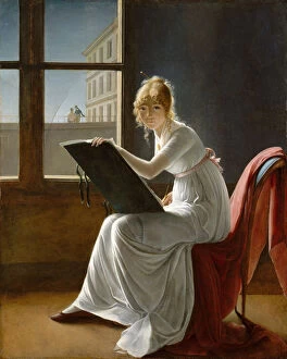 Images Dated 3rd April 2014: Young Woman Drawing. Artist: Villers, Marie-Denise (1774-1821)