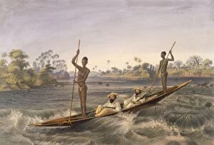 Zanjueelah, the boatman of the rapids, pub. 1865. Creator: Thomas Baines (1820-75)