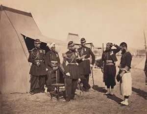 Albumen Silver Print Art Prints: [Zouaves, Camp de Chalons], 1857. Creator: Gustave Le Gray