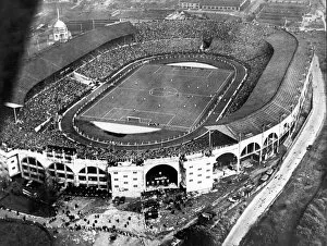 Footballers Collection: Aerial view of Wembley Stadium in 1934