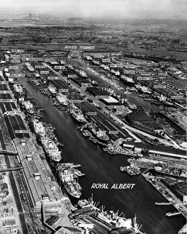 Annotated view of London docks in 1947 Annotated view of London docks in 1947