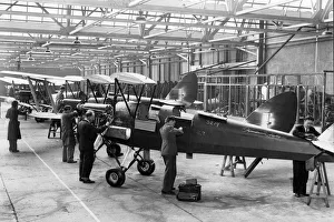 Assembling Tiger Moth Aircraft at The De Havilland Aircraft Company at Hatfield 1934 Assembling Tiger Moth Aircraft at The De Havilland Aircraft Company at Hatfield 1934
