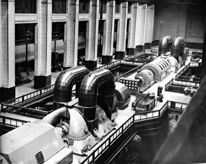 Images Dated 29th August 2019: Battersea Power Station generating hall turbines in 1948