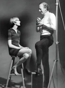 Prints of Fashion model Twiggy in the studio with photographer John Cowan 1966 Fashion Prints: Twiggy Print, 1966 Studio Photo