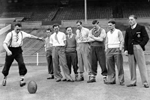 Halifax players visit Wembley ahead of their Rugby League cup final 1949 Halifax players visit Wembley ahead of their Rugby League cup final 1949