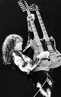 Jimmy Page of Led Zeppelin in 1977. Art Prints, Posters
