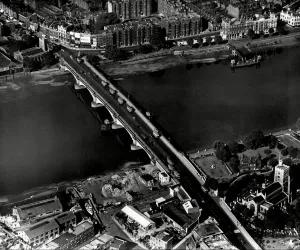 Putney Bridge 1950 Aerial View Print