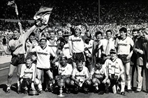 Footballers Collection: Luton town players celebrate their win in the Littlewoods Cup final 1988