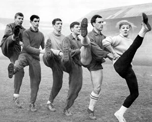 Footballers Collection: Millwall players training with a ballet dancer 1964