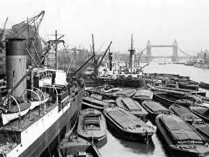 The Pool of London between London Bridge and Tower Bridge, 1928 The Pool of London between London Bridge and Tower Bridge, 1928