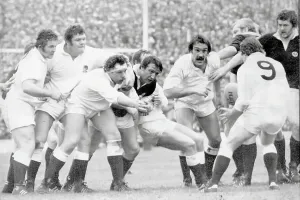 Six Nations Prints: Five Nations Print: England Players at Murrayfield 1980