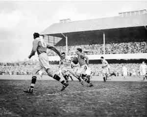 Six Nations Prints: 1946 Ireland v England Rugby Print at Lansdowne Road, Dublin