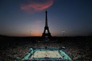 Prints of Paris 2024 Olympics Paris Prints: Paris 2024 Olympics Beach Volleyball Print