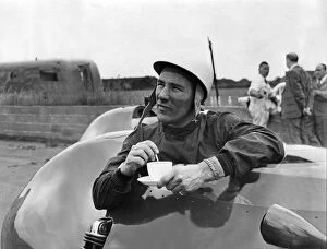 1950s Collection: Stirling Moss has a cup of tea