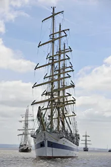 Tall Ships sail out of the river Mersey at Liverpool Tall Ships sail out of the river Mersey at Liverpool