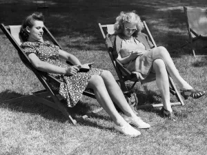 Women relaxing in the park in 1942 Women relaxing in the park in 1942