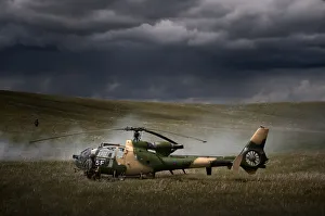 Army Gazelle Helicopter on Training Exercise at BATUS in Canada Army Gazelle Helicopter on Training Exercise at BATUS in Canada