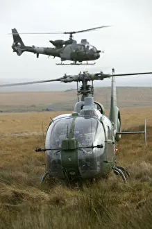 Army Gazelle helicopters carrying trainee Forward Air Controllers (FACs) at RAF Spadeadam Army Gazelle helicopters carrying trainee Forward Air Controllers (FACs) at RAF Spadeadam